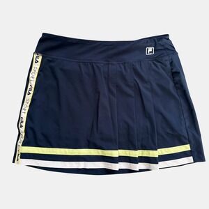 Fila Sport Womens Navy Blue Pleated Tennis Skort Stripe Sz Medium Golf Athletic